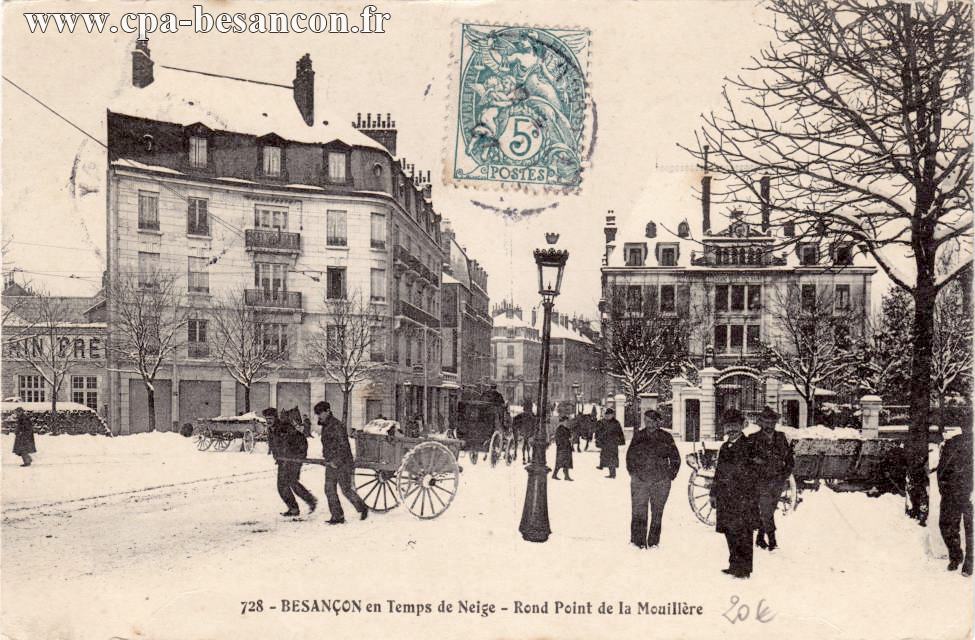 728 - BESANÇON en Temps de Neige - Rond Point de la Mouillère